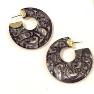 Filigree Cutout Hoop Acrylic Earrings